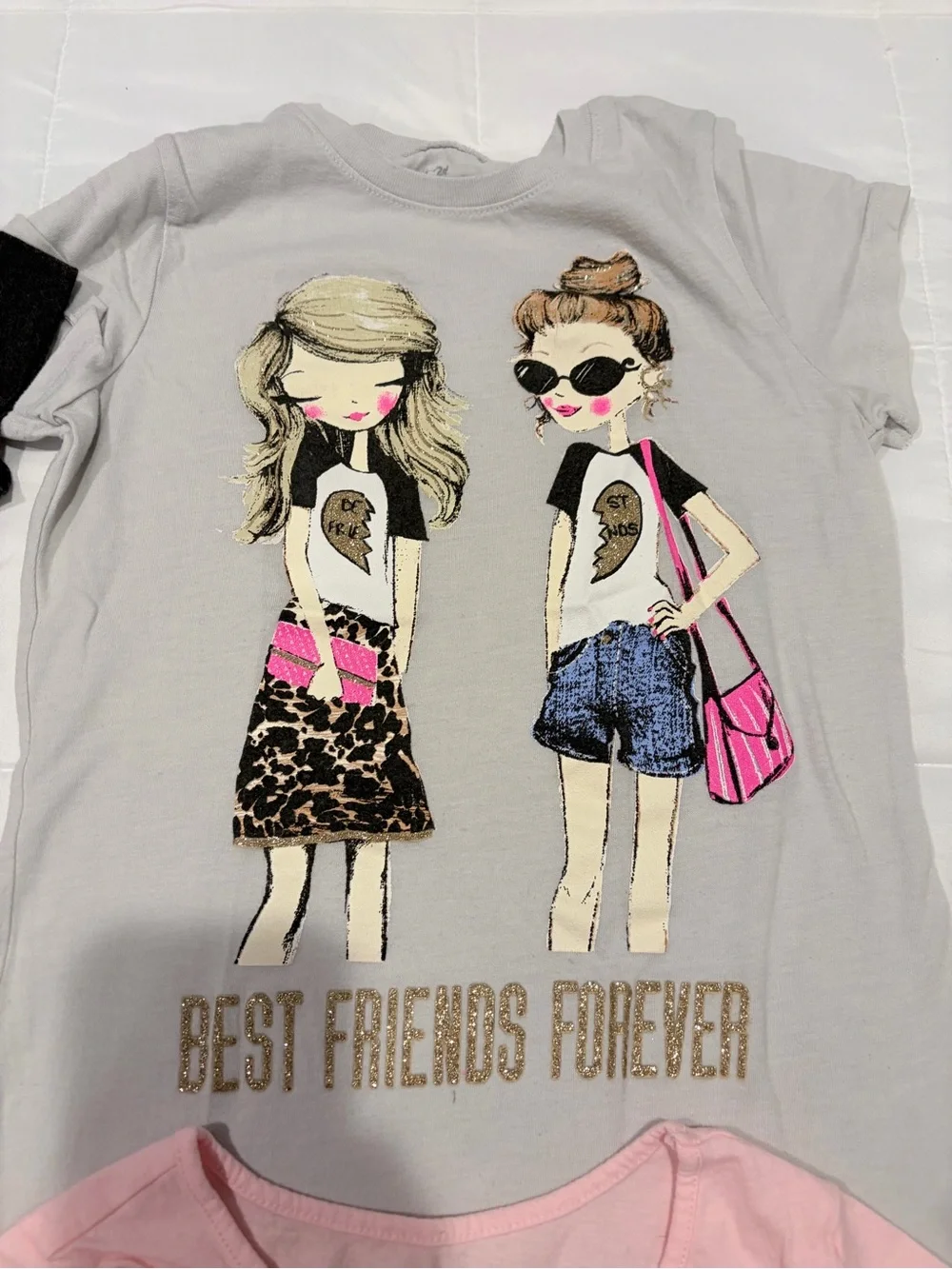 Girls Graphic & Basic Tee Bundle Size 7/8